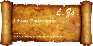 Lévay Zsuzsanna névjegykártya